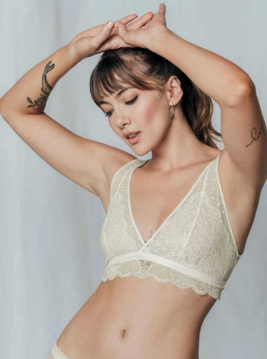 Triangle Sheer Lace Bralette